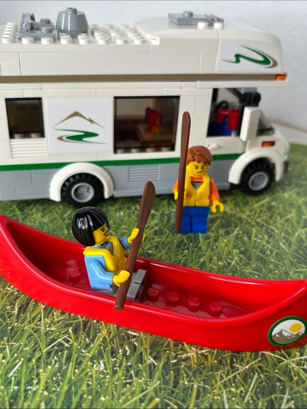 Lego Camper Van Set 60057 with Red Canoe